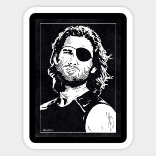 SNAKE PLISSKEN - Escape from New York (Black and White) Sticker